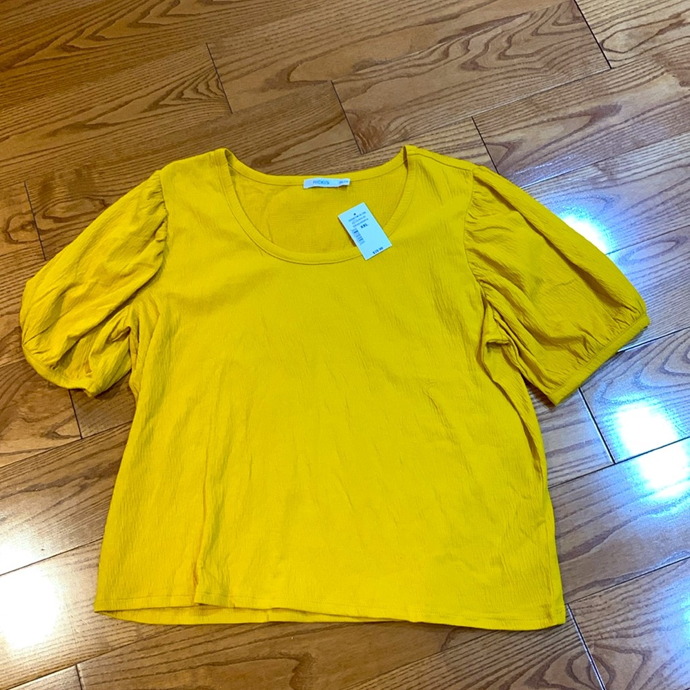 💛2/$20 Bold mustard yellow cotton top Ricki’s XXL - Picture 1 of 9